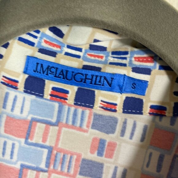 J. McLaughlin Women Button Up Shirt Top Size Small Boho Geometric Catalina Cloth - Picture 3 of 12